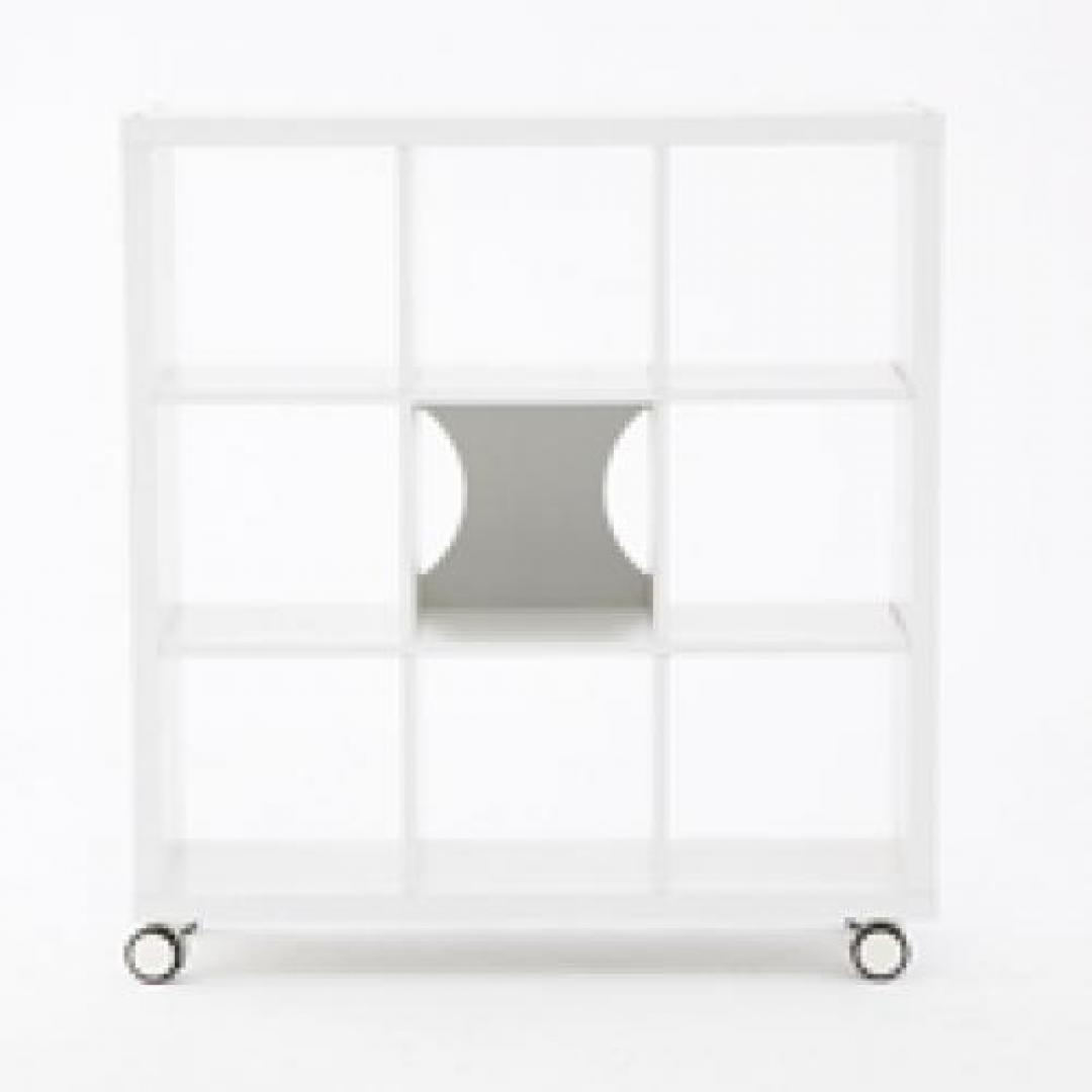 【事務用品】4列2段　おしゃれな格子型シェルフ　/　ホワイト
                        
                                    新品
            