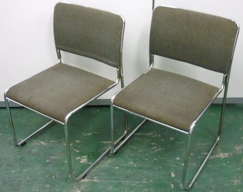 ■布張りスタンダード■　【セット商品】2脚セット　会議用に、作業用に【会議チェア】
                                    中古
            
