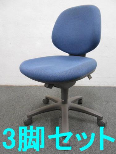【　3脚セットで850円OFFの税込み14900円　※通常15750円　】　コクヨ　KOKUYO　｜　オフィスチェア肘無し　｜　バイオテックチェアー3　BIO-TECH　CHAIR　3 ｜　数量1セット　｜　ブルー　｜　【セット】【OAチェア】
                                    中古
            