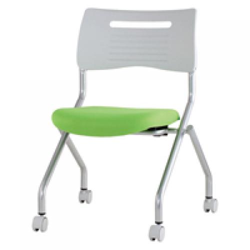  ネスティングチェア　■ライム（布）　■背：ホワイト（樹脂）【会議チェア】
                                    新品
            