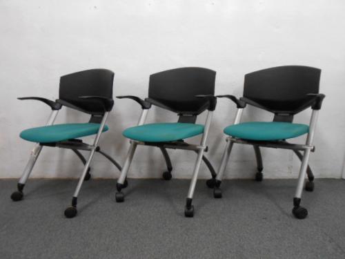 ■水平スタッキングチェア3脚セット　■肘付　■コクヨ　コルサ　■KOKUYO　corsa　【セット商品】【会議チェア】
                                    中古
            