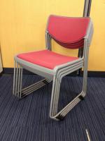 【会議用椅子】スタッキングチェア<br>【イトーキ製】【重ねて収納】【色：レッド】【れ】【会議チェア】