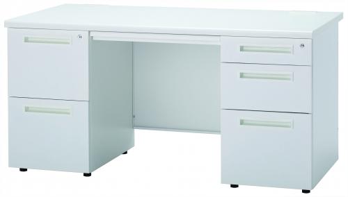 【事務用品】スチール製　両袖机　横幅1400mm　左右２段袖
                        OD
                                    新品
            