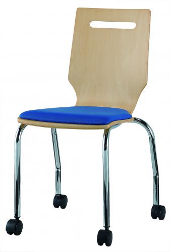 MOE-109　キャスター付き　場が和む木製素材　4個1梱包【会議チェア】
                                    新品
            