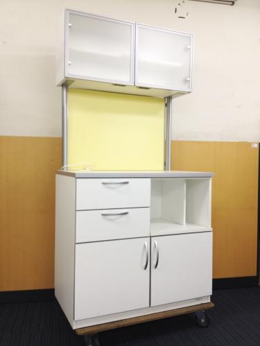 【台所棚】キッチンキャビネット(MS128Y MG97｜バックボード)<br>【状態良好】【丈夫なオカムラ製】【オフィスが明るくなります】
                                    中古
            