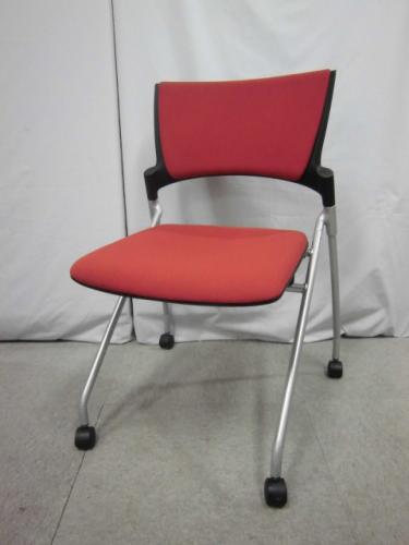 【グッドデザイン賞受賞】イトーキ製｜マノスチェア｜レッド｜ネスティング｜【会議チェア】
                                    中古
            