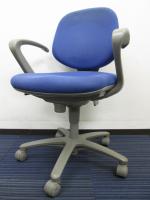 【事務椅子】SXチェア<br>【オカムラ製】【色：ブルー】【肘付きタイプ】【OAチェア】