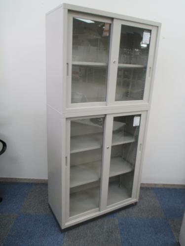 ■状態良好■【書庫セット】　コクヨ製　ガラス戸引き違いセット　【鍵付き】【中古事務書棚】
                                    中古
            
