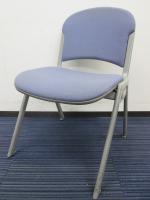 【会議用椅子】スタッキングチェア<br>【内田洋行製】【色：ブルー】【垂直に収納可能】【状態良好】【ロット】【会議チェア】