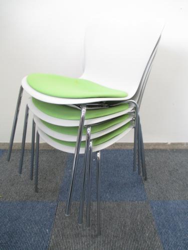 【セット商品】【スタックチェアセット】　内田洋行製　ML-310シリーズ　【中古事務椅子】【ライムグリーン色】【会議チェア】
                                    中古
            