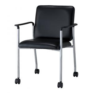 【事務用品】ミーティングチェア　肘つき　ＰＶＣ張り【会議用】