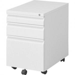 ３段デスクインワゴン　全面ホワイト【事務用品】