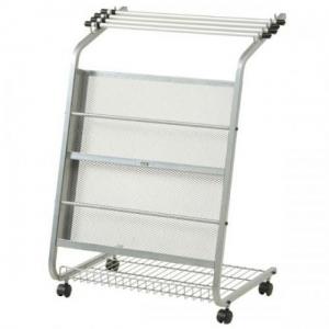 新聞架　マガジンラック・下棚付き　キャスター付きタイプ　※ご発注は5台〜となります。【事務用品】