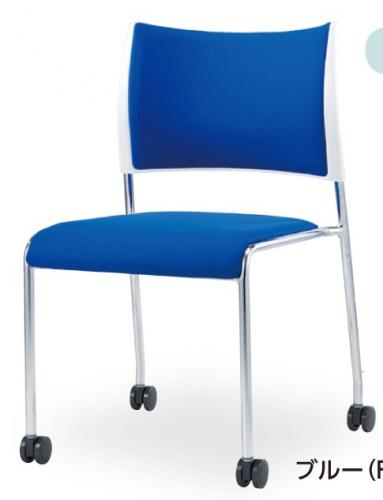 キャスター付スタッキングチェア　布地　メッキ脚タイプ【会議チェア】【事務用品】
                        ライタス
                                    新品
            