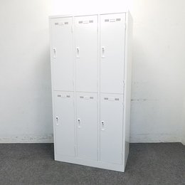 【大量入荷】鍵2本付き！人気のホワイト6人用ロッカー入荷！中古　ロッカー　更衣室　鍵付き　【メーカー在庫にて保管】