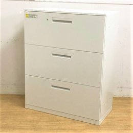 ラテラル3段引き出し｜天板付き｜ホワイトの状態良好品！内田洋行　HS