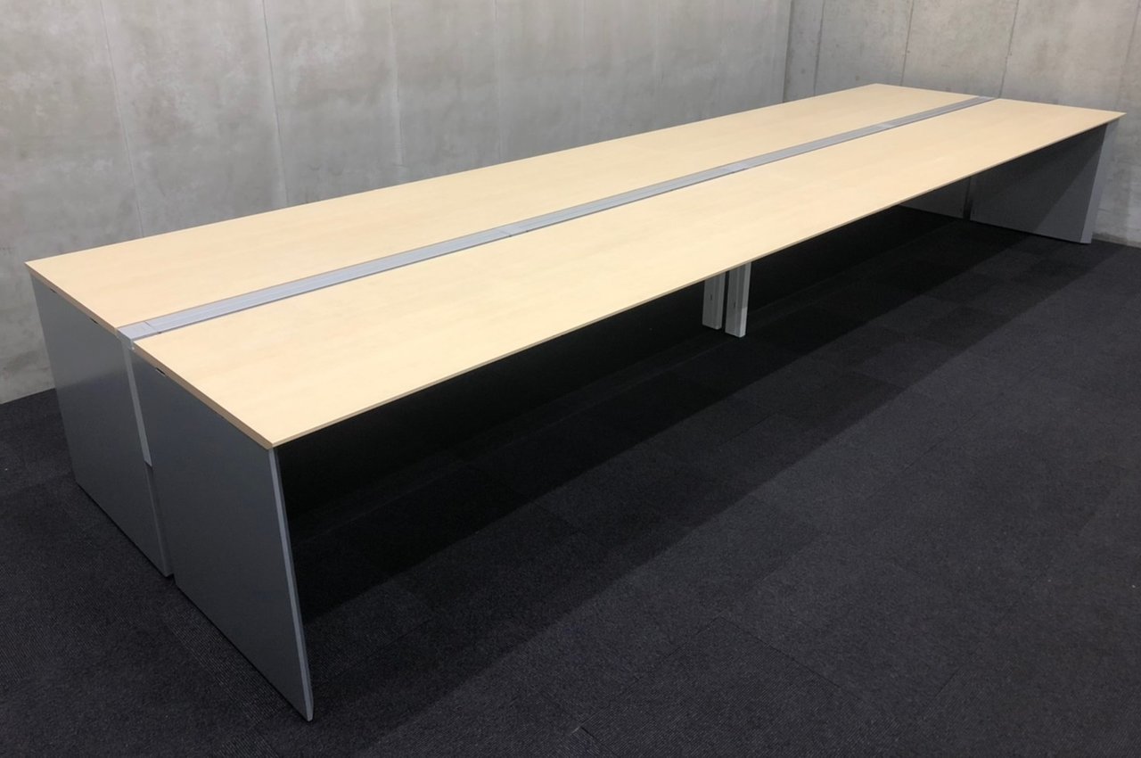 【フレキシブルなワークスタイル！】■コクヨ製　フリーアドレスデスク　ナチュラル　W4800mm【8人席】
                        ワークヴィスタ 
                                    中古
            