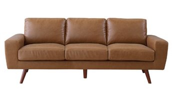 【新品】東谷　ソフトレザーでお手入れ簡単！ジェネラル　3人掛ソファ