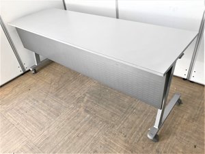 【セミナー用や会議用に最適】幕板付きスタックテーブル【3人座れる幅1800㎜】