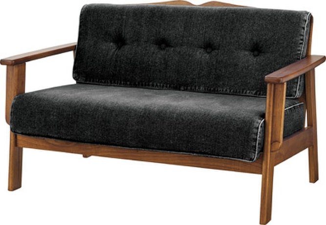 【新品】オズウェル  NS-619BK 東谷 2人掛けソファ