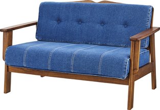 【新品】東谷　カッコイイ！ デニムソファ　オズウェル　2人掛け