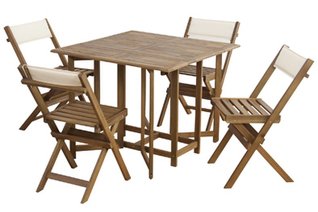 【新品】東谷　収納可能で便利！　折畳ダイニングテーブル＆チェア4脚　5点セット　クリコ 