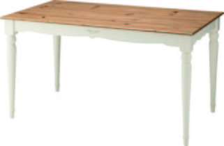 【新品】東谷　ホワイト×木目 カントリー調　ダイニングテーブル　ビッキー
