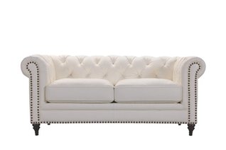 【新品】東谷　エレガントなホワイトソファ！　チャリオット 2人掛けソファー