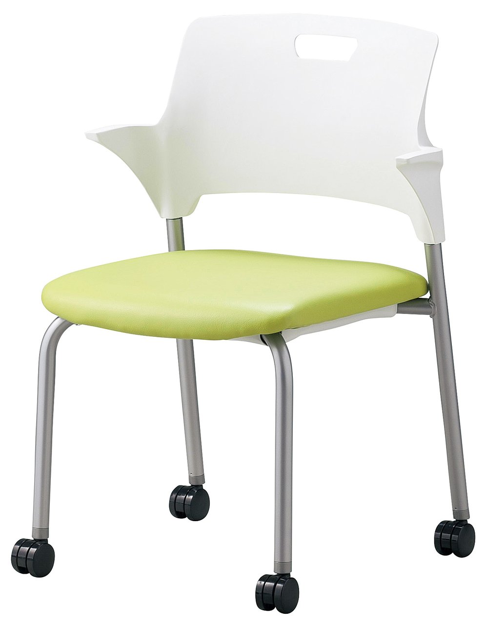 【スタッキングチェア】キャスター付き！防汚・難燃ビニールレザータイプ。
                        SAIN
                                    新品
            