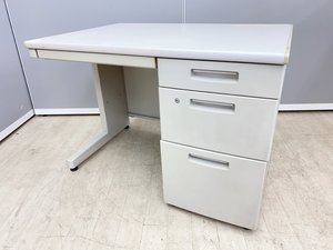 【21台入荷!!】【デスクワーク快適！】コンパクトサイズ1000mm引出し付き整理整頓OK！