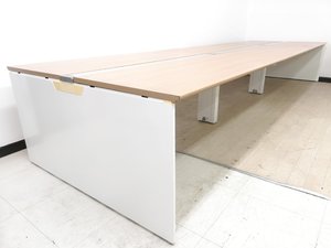 【安】【幅4800mm】今がチャンス！希少カラー美しいブラウン天板◆オカムラ製フリーウェイ※通常価格より３０％OFF