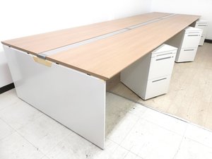 【幅4800㎜】お買い得！ワゴン6台セットブラウン渋めカラー天板◆オカムラ製フリーウェイ※通常価格の３０％OFF