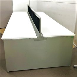 【オプション充実】デスクトップパーティション+引き出し付きの、贅沢大型デスク！！サイズは変更可能 W7200仕様(W2400+W2400+W2400)