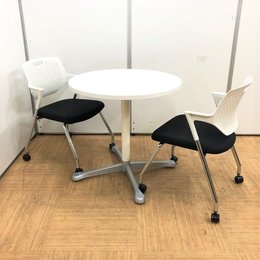 【名古屋本店限定セット】状態良好のキャスター付きテーブル+チェアセット！！ミーティングシーンをフレキシブルに