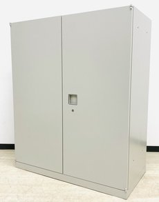 【書類整理にオススメ！】■オカムラ製　レクトラインシリーズ　■両開き書庫　ニューグレー【高品質！使いやすい！人気シリーズ！】