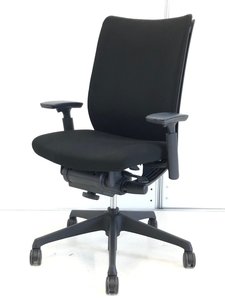 【テレワーク推奨チェア】【人気シリーズ】【クッション付】【可動肘】オカムラ/ヴィスコンテ/ブラック