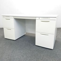 【ロット入荷】人気のホワイト両袖デスク入荷！配線機能や収納にこだわった両袖机！中古　オフィス家具 役員用デスク  コロナ対策 レイアウト変更