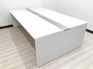 【定番のホワイト天板】フリーアドレスデスク｜幅2400mmで4名席としてオススメ【中古品】【新大阪】【吹田】【コロナ】