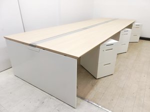 【幅4200mm】レイアウト変更必須アイテム！フリアドワゴン6台セット※配線カバー開閉式◆オカムラ製