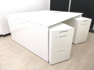 【幅1600mm】ワゴン2台セット単体※USB電源付属タイプ配線楽々◆オカムラ製