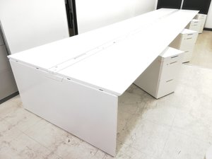 【幅6400mm】2016年製フリアドデスク＆ワゴン8台セット※USB電源付属タイプ配線楽々◆オカムラ製