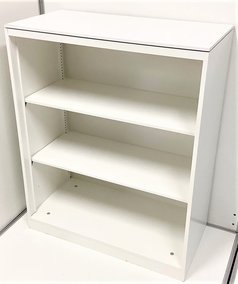 【よく使うカタログや資料の収納に！】■オカムラ製　オープン書庫　ホワイト　天板付き
