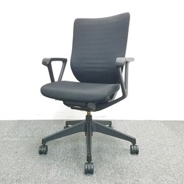 【1脚限定】【肘に割れ有】【訳あり品の為特価】イトーキ製｜エピオスチェア｜オシャレなデザイン！一瞬でスタイリッシュなオフィスに！中古家具 OA 家具 オフィス ブラック 黒