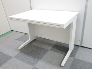 【Withコロナ時代の強い味方！】
縮小化オフィスにはコンパクトなデスクを！
幅100cmのスリムタイプ！【配線カバー欠品】