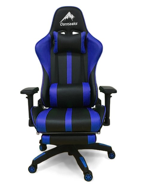 【新品】ルセル  ゲーミングチェア ルセル オットマン付 BL 関家具 肘付ハイバックチェア