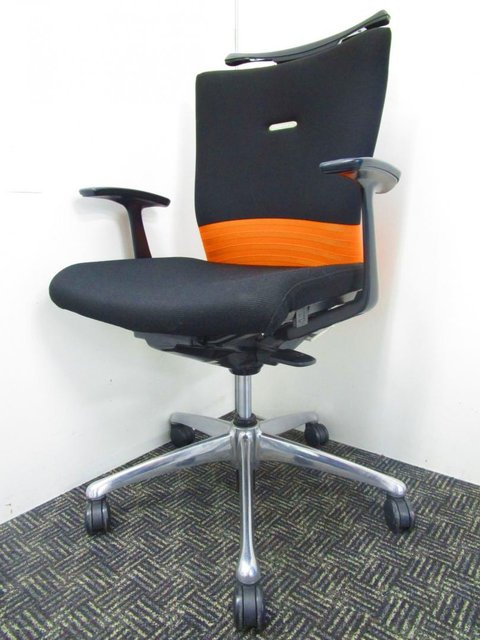 【中古】フィーゴ  CJ43BR　FAM8 オカムラ（okamura） 肘付ローバックチェア