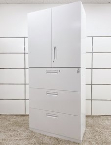 【書庫セット(両開き＋3段ラテラル)】コクヨ/EDIA(エディア)/ホワイト■清潔感のあるホワイト色！　★