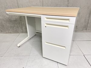 【省スペース】【事務机】オカムラ/okamura/アドバンス/ナチュラル【倉庫在庫品】【鍵1本作製無料】