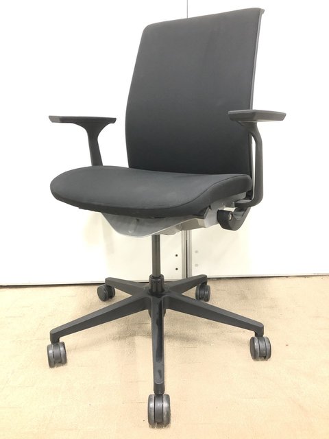 【中古】シンクチェア（座:布  Steelcase（スチールケース） 肘付ハイバックチェア