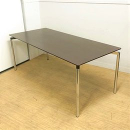 【高級感のあるストレインウッド色】W1800の最大8名様用サイズ　ウチダ　MRシリーズ【天板側面に塗装剥がれ有】